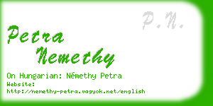 petra nemethy business card